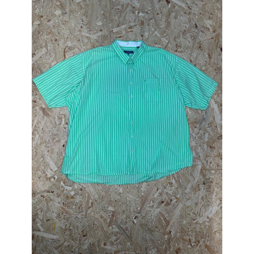 Fernando Pena Mens Short Sleeve Green Button Down Shirt Sz 3XL